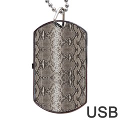 Python Snakeskin Print Dog Tag Usb Flash (one Side) by LoolyElzayat