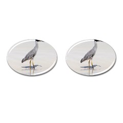 Beach Heron Bird Cufflinks (oval) by TheLazyPineapple