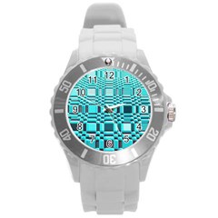 469823231 Glitch37 Round Plastic Sport Watch (l) by ScottFreeArt