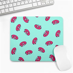 Donuts Pattern Food Colourful Large Mousepads by Vaneshart