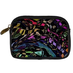 Background Drawing Colorful Pattern Digital Camera Leather Case