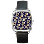 Fish Background Abstract Animal Square Metal Watch Front