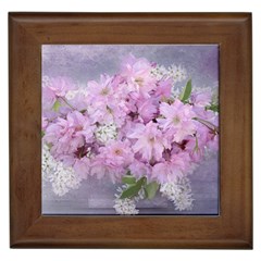 Nature Landscape Cherry Blossoms Framed Tile