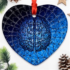 Brain Web Network Spiral Think Ornament (heart) by Vaneshart