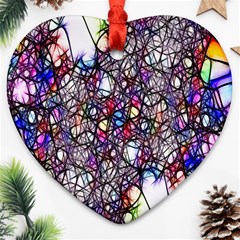 Web Network Abstract Connection Heart Ornament (two Sides) by Vaneshart