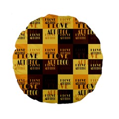 I Love Art Deco Typographic Motif Collage Print Standard 15  Premium Flano Round Cushions by dflcprintsclothing