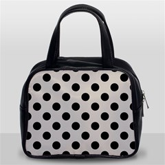 Polka Dots - Black On Abalone Grey Classic Handbag (two Sides) by FashionBoulevard