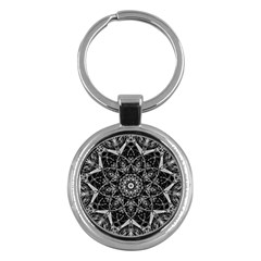 Black And White Pattern Key Chain (round) by Sobalvarro