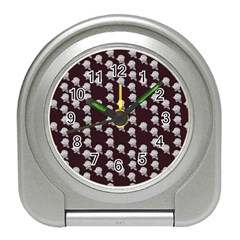 White Rose In Maroon Travel Alarm Clock