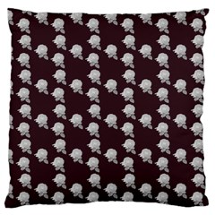 White Rose In Maroon Large Cushion Case (one Side) by snowwhitegirl