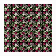 Doily Rose Pattern Black Medium Glasses Cloth by snowwhitegirl