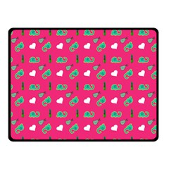 Green Elephant Pattern Hot Pink Fleece Blanket (small) by snowwhitegirl