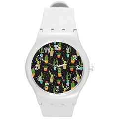 Succulent And Cacti Round Plastic Sport Watch (m) by ionia