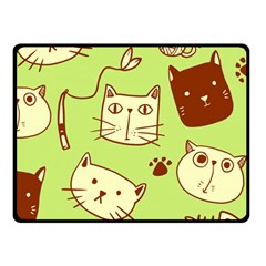 Cute Hand Drawn Cat Seamless Pattern Fleece Blanket (small)