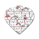 Cute Cat Chef Cooking Seamless Pattern Cartoon Dog Tag Heart (Two Sides) Back