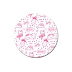 Cute Girly Seamless Pattern Magnet 3  (Round) Front