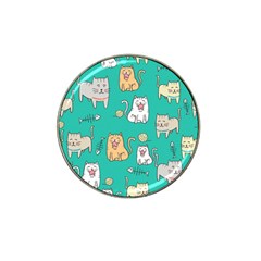 Seamless Pattern Cute Cat Cartoon With Hand Drawn Style Hat Clip Ball Marker by Vaneshart