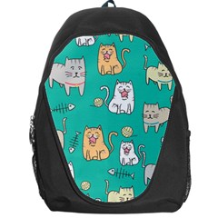 Seamless Pattern Cute Cat Cartoon With Hand Drawn Style Backpack Bag by Vaneshart