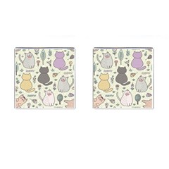 Funny Cartoon Cats Seamless Pattern  Cufflinks (square) by Vaneshart