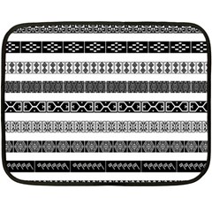 Borders Ikat Ethnic Frame Tribal Double Sided Fleece Blanket (mini)  by Wegoenart