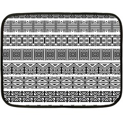 Borders Ikat Ethnic Frame Tribal Fleece Blanket (mini) by Wegoenart