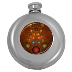 Fractal Fantasy Design Swirl Round Hip Flask (5 Oz) by Wegoenart