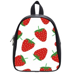 Seamless Pattern Fresh Strawberry School Bag (small) by Wegoenart