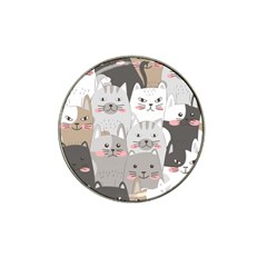 Cute Cats Seamless Pattern Hat Clip Ball Marker (10 Pack) by Wegoenart