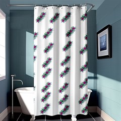 Japan Cherry Blossoms On White Shower Curtain 36  X 72  (stall)  by pepitasart