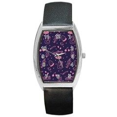 Various Cute Girly Stuff Seamless Pattern Barrel Style Metal Watch