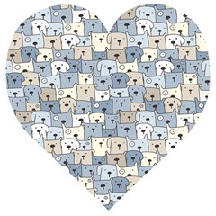 Cute Dog Seamless Pattern Background Wooden Puzzle Heart by Nexatart