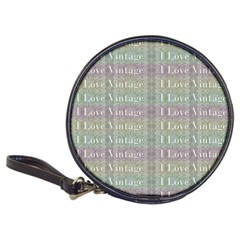 I Love Vintage Phrase Motif Striped Pattern Design Classic 20-cd Wallets by dflcprintsclothing