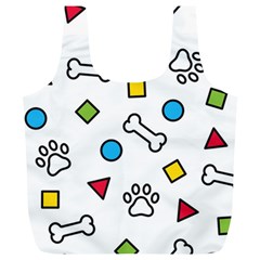 Dog Paw Seamless Pattern Footprint Bone Full Print Recycle Bag (xl) by Vaneshart