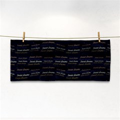 Sweet Dreams Phrase Motif Typographic Pattern Hand Towel