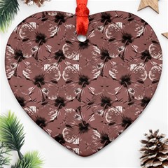Hibiscus Flowers Collage Pattern Design Ornament (heart) by dflcprintsclothing