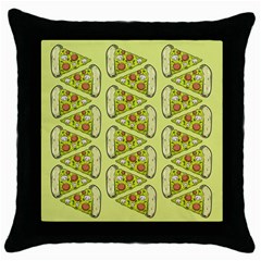 Pizza Fast Food Pattern Seamles Design Background Throw Pillow Case (black) by Vaneshart