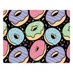 Colorful Donut Seamless Pattern On Black Vector Double Sided Flano Blanket (Large)  80 x60  Blanket Front