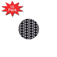 Black And White Triangles 1  Mini Buttons (10 Pack)  by Sparkle