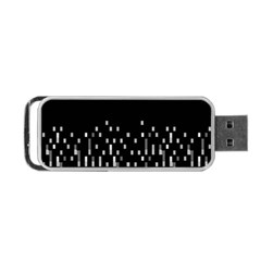 Black And White Matrix Patterned Design Portable Usb Flash (two Sides)