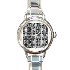 Optical Illusion Round Italian Charm Watch