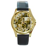 Funnyspider Round Gold Metal Watch Front