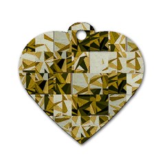 Array Random Gold Dog Tag Heart (two Sides) by Sparkle