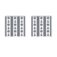 Nautical Seamless Pattern Vector Illustration Cufflinks (square) by Wegoenart