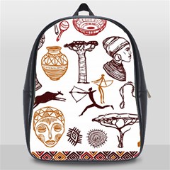 Africa Doodle Set School Bag (xl) by Wegoenart