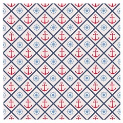 Seamless Pattern With Cross Lines Steering Wheel Anchor Wooden Puzzle Square by Wegoenart