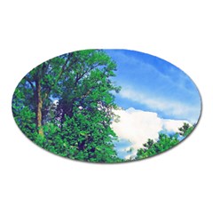 The Deep Blue Sky Oval Magnet