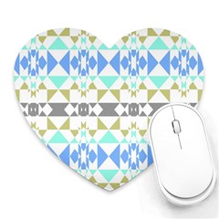 Multicolored Geometric Pattern Heart Mousepads by dflcprintsclothing