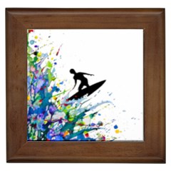 Nature Surfing Framed Tile by Sparkle