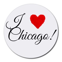 I Heart Chicago  Round Mousepads by FunnyStatementsandSlogans