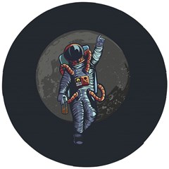 Illustration Drunk Astronaut Wooden Puzzle Round by Vaneshart